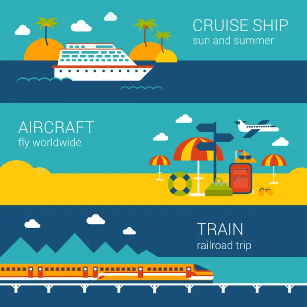 Conjunto de tren de aeronaves de crucero . — Vector de stock