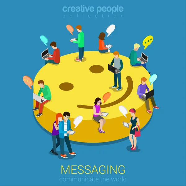 Comunicación de mensajería de chat — Vector de stock