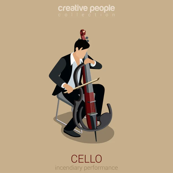 Infographic Cello performer — 图库矢量图片