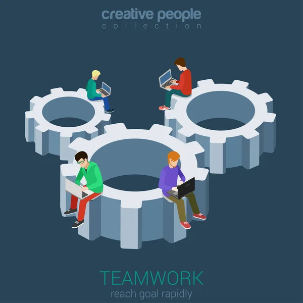 Desenvolvedores programador coder teamwork —  Vetores de Stock