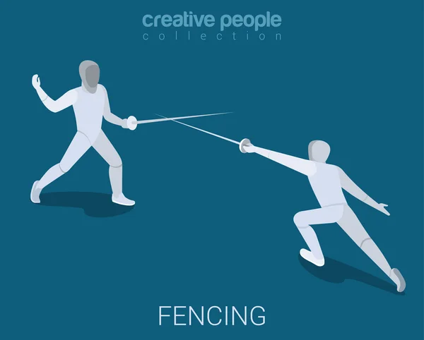 Fencing championship battle fight — 图库矢量图片