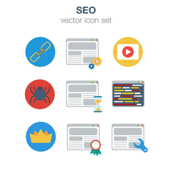 Conjunto de iconos planos marketing viral — Vector de stock