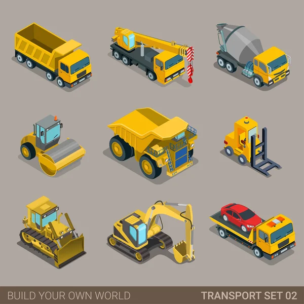 Zestaw ikon budowlane transport. — Wektor stockowy