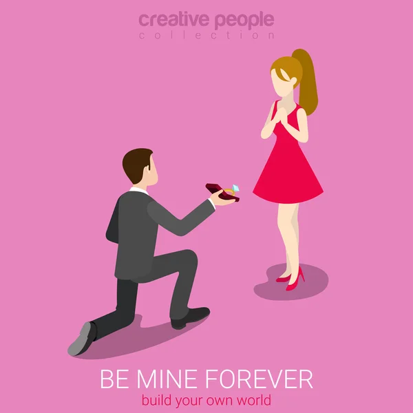 Be my wife isometric concept — Stock Vector