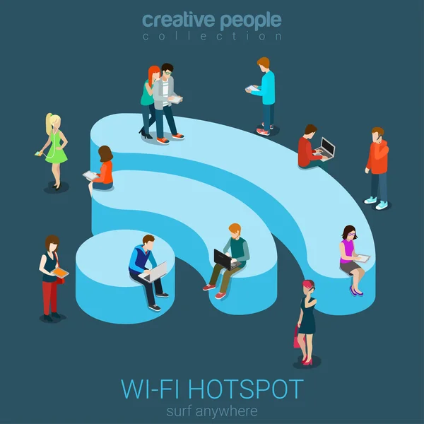 Zone de hotspot Wi-Fi public gratuit — Image vectorielle