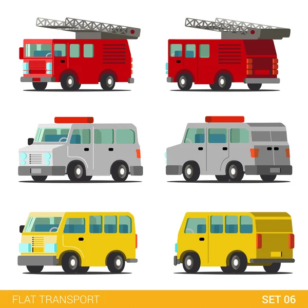 City emergency service road transport — Stock Vector