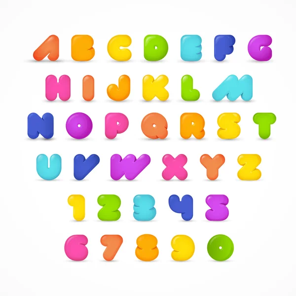 ABC стильний округлі gummy написи — стоковий вектор