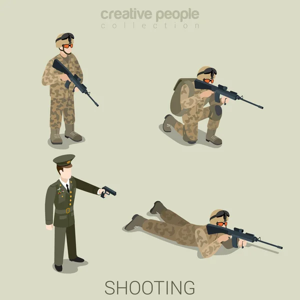 Militaires en uniforme — Image vectorielle