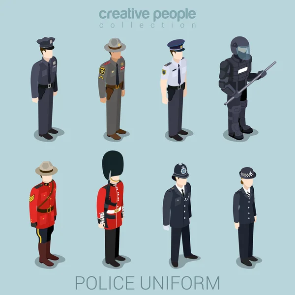 Mensen in uniform platte pictogram — Stockvector