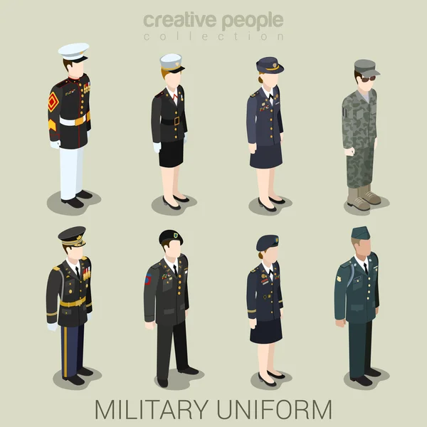 Militärs in Feiertagskleidung — Stockvektor
