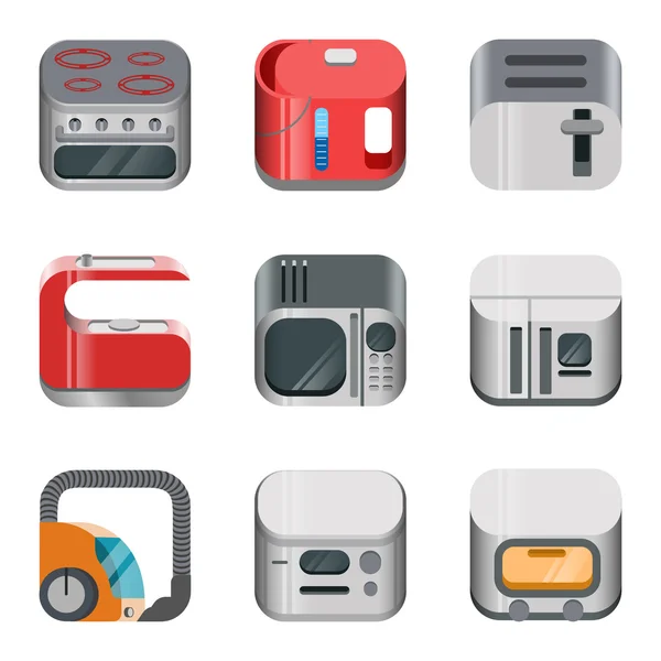 Home electronics glossy app — 图库矢量图片