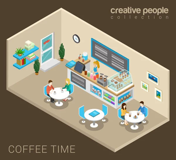 Coffee time abstract cafe — Stock vektor