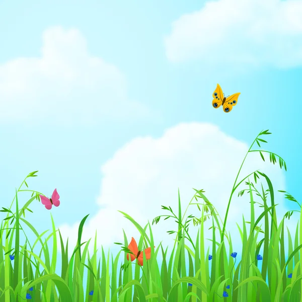 Fresh grass lawn background — 스톡 벡터