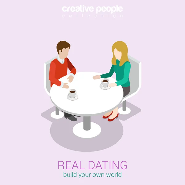 Real dating  isometric  concept Stock Vector