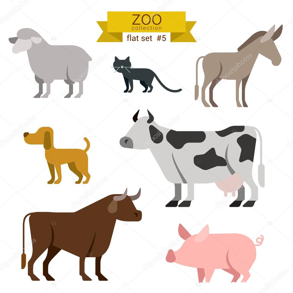 farm animals icon set