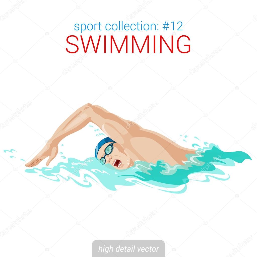 Swimmer  high detail illustration.