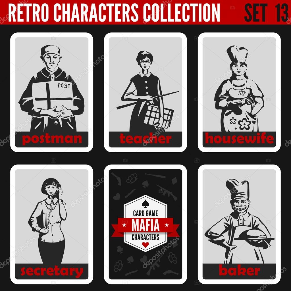 Vintage retro people collection.