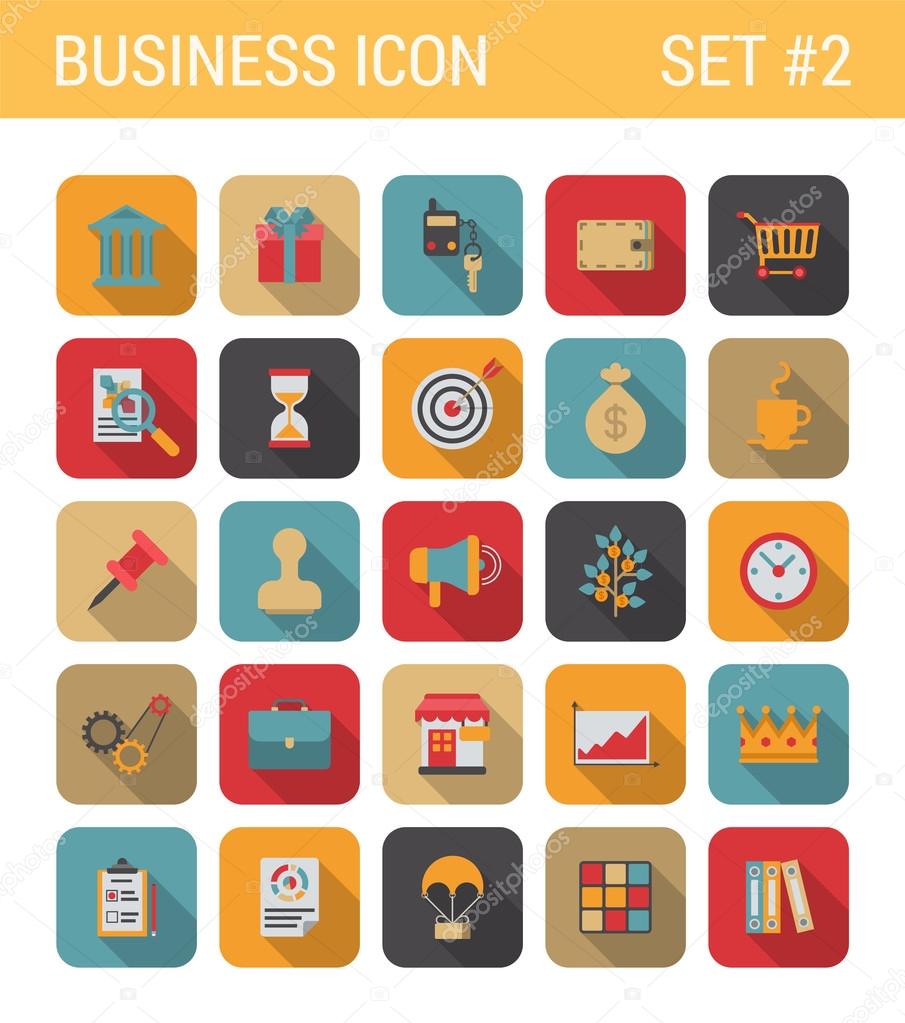 Flat style design business icons