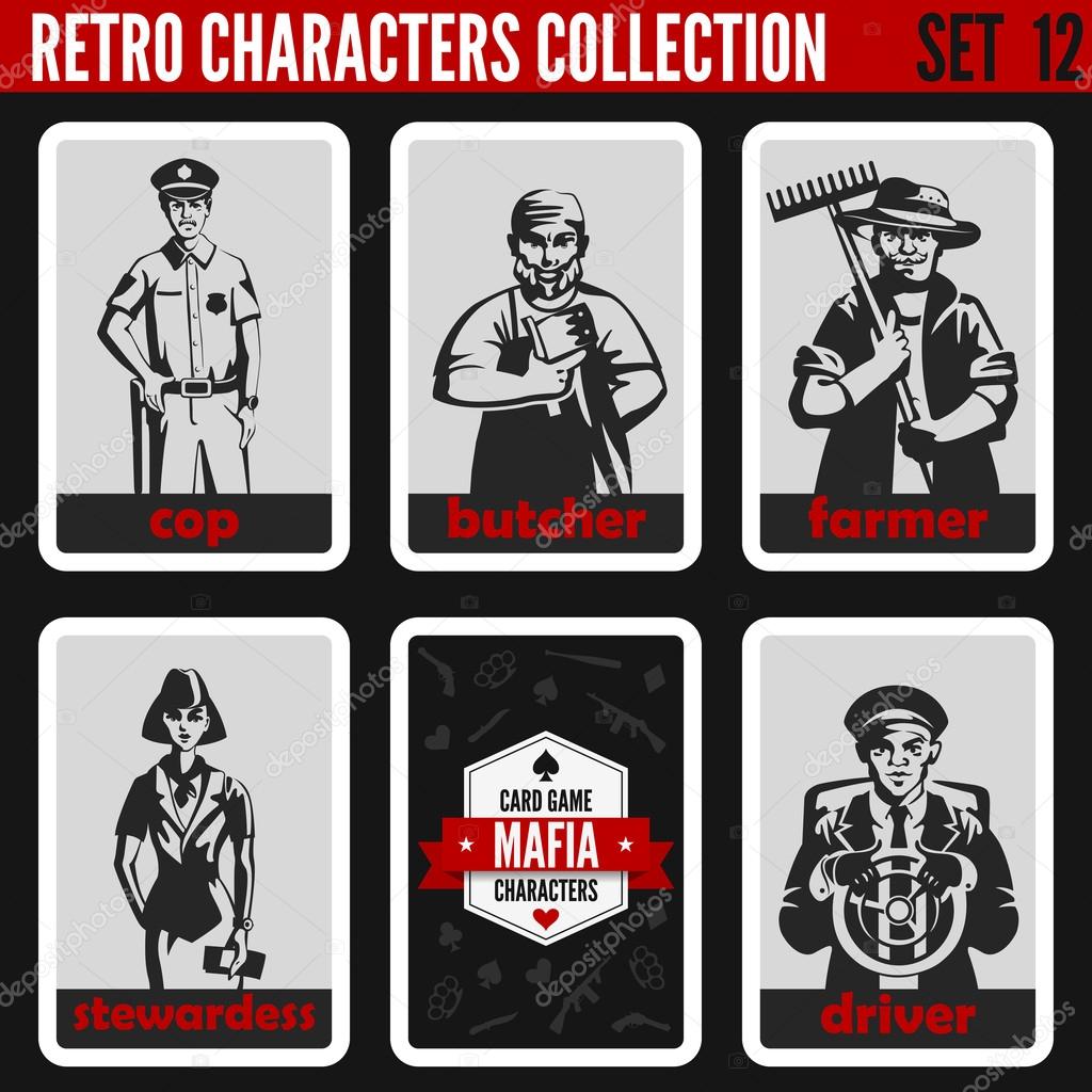 Vintage Professions collection. Mafia style.