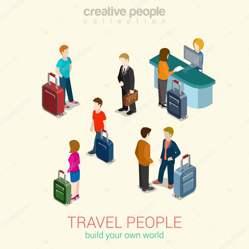 Travel people isometric infographic concept