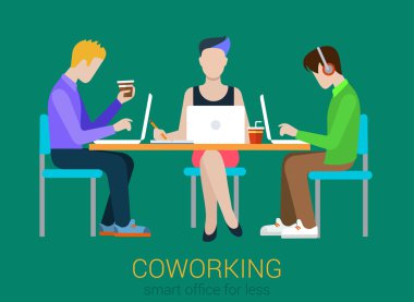 Coworking düz web Infographic kavramı