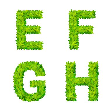 ABC grass leaves letters  elements