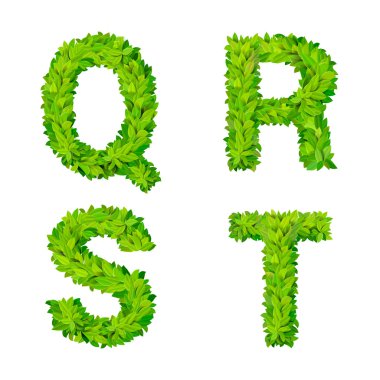 ABC grass leaves letters  elements