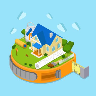 infographics house construction place