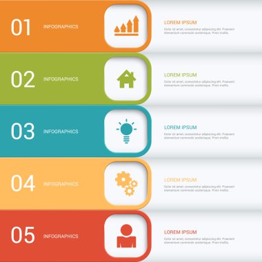 İşlemi etiketleri infographics yönlendirir
