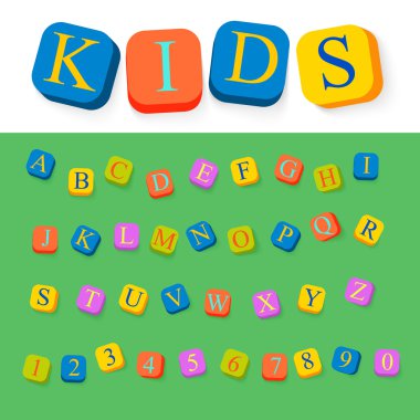 stylish rounded cubes lettering set.