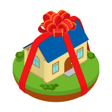 ribbon bow wrapped house