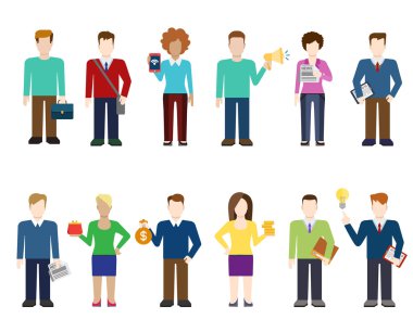 Flat style modern people icons clipart