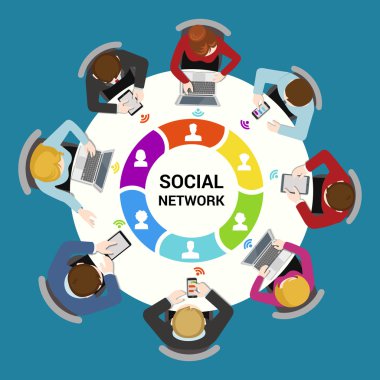 Social network usage concept.