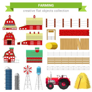 farming agriculture icon set. clipart