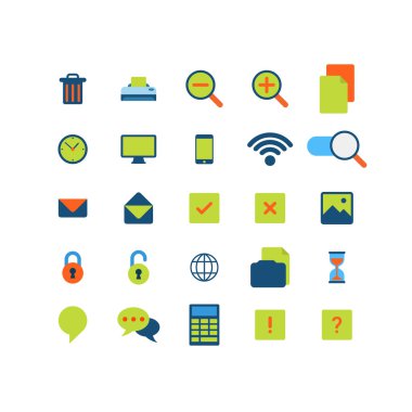 App arayüz simgeleri düz tarzı