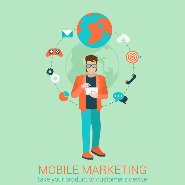 Estratégia de negócios de marketing móvel —  Vetores de Stock