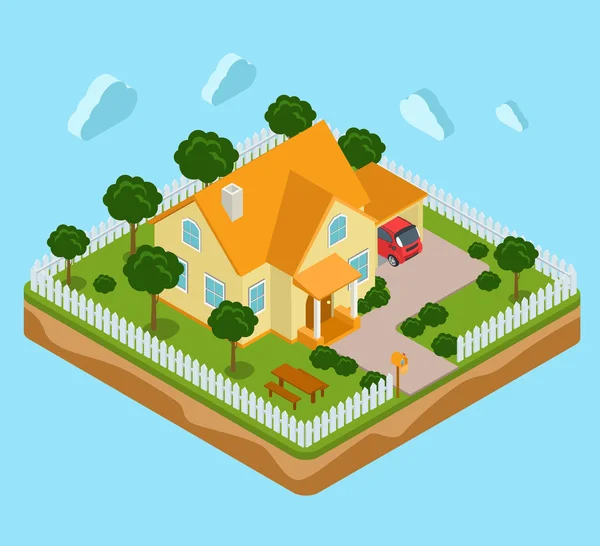 Isometric land island infographics icon — Stockový vektor