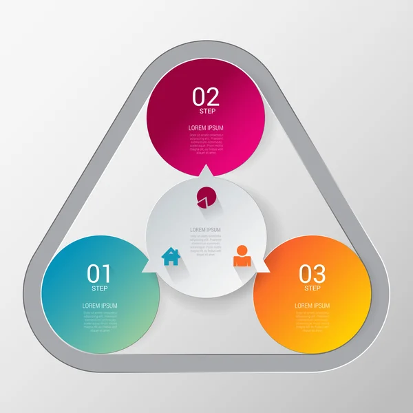 Elegante círculo multicolor infografías maqueta — Archivo Imágenes Vectoriales