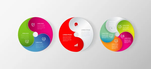 Elegante círculo multicolor infografías maqueta — Vector de stock