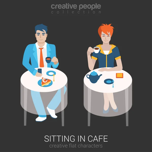 Les gens se détendre dans le café — Image vectorielle