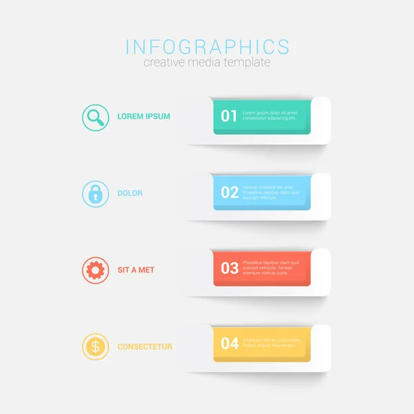 Modelo de maquete de infográficos multicoloridos . — Vetor de Stock