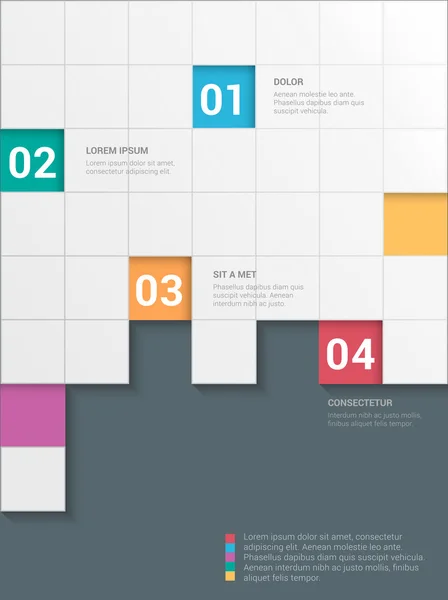 Plantilla de maqueta de infografías multicolor . — Vector de stock