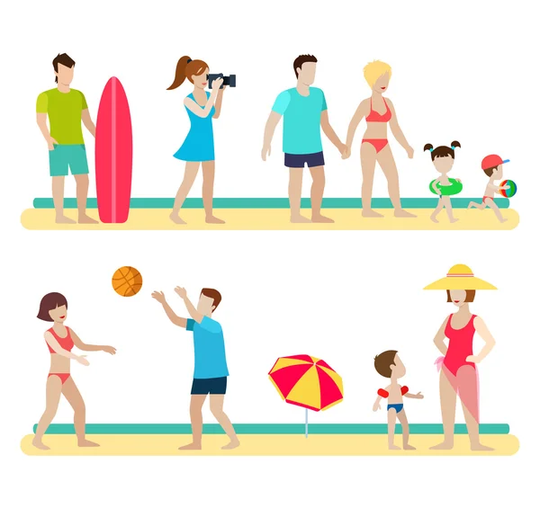 Modern beach people — Stockvector