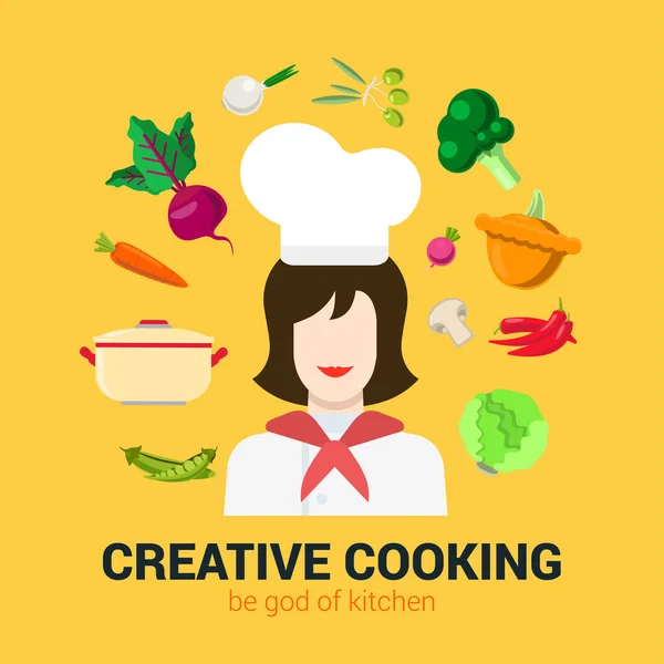 Creative cooking concept. — Stockový vektor