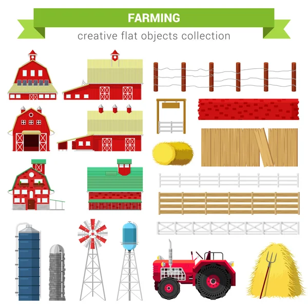 Farming agriculture icon set. — Stock vektor