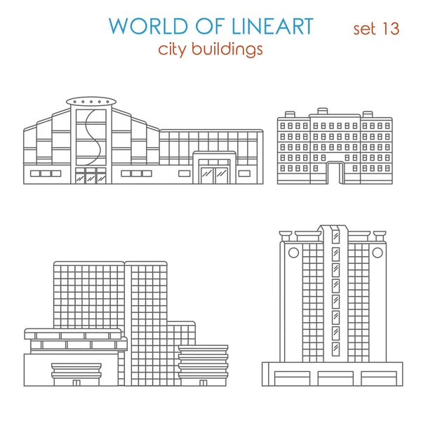 Architecture city  icon set — Stockvector