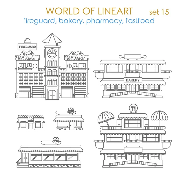 Architecture city  icon set — Stock Vector