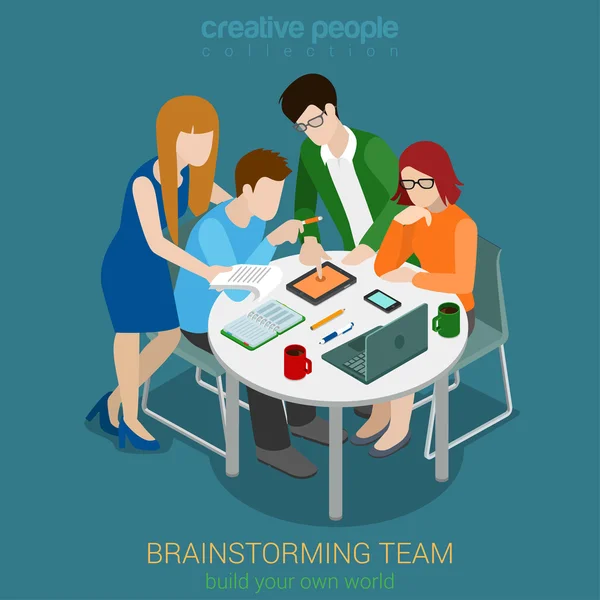 Brainstorming creative team — Stock Vector