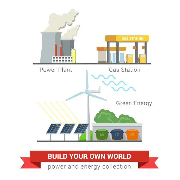 Çevre dostu yeşil enerji kavramı — Stok Vektör
