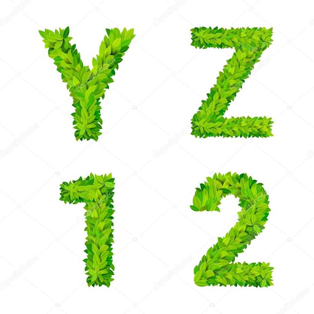 ABC grass letter number elements